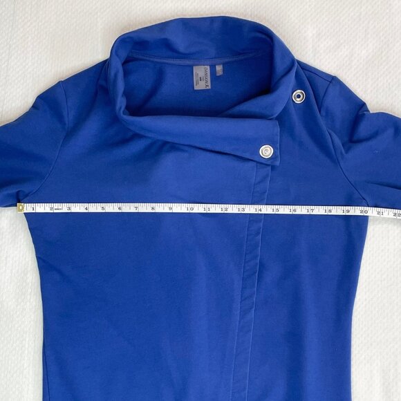 Danskin Royal Blue Asymmetrical Cowl Neck Sweater Jacket – Size Medium - Picture 5 of 7